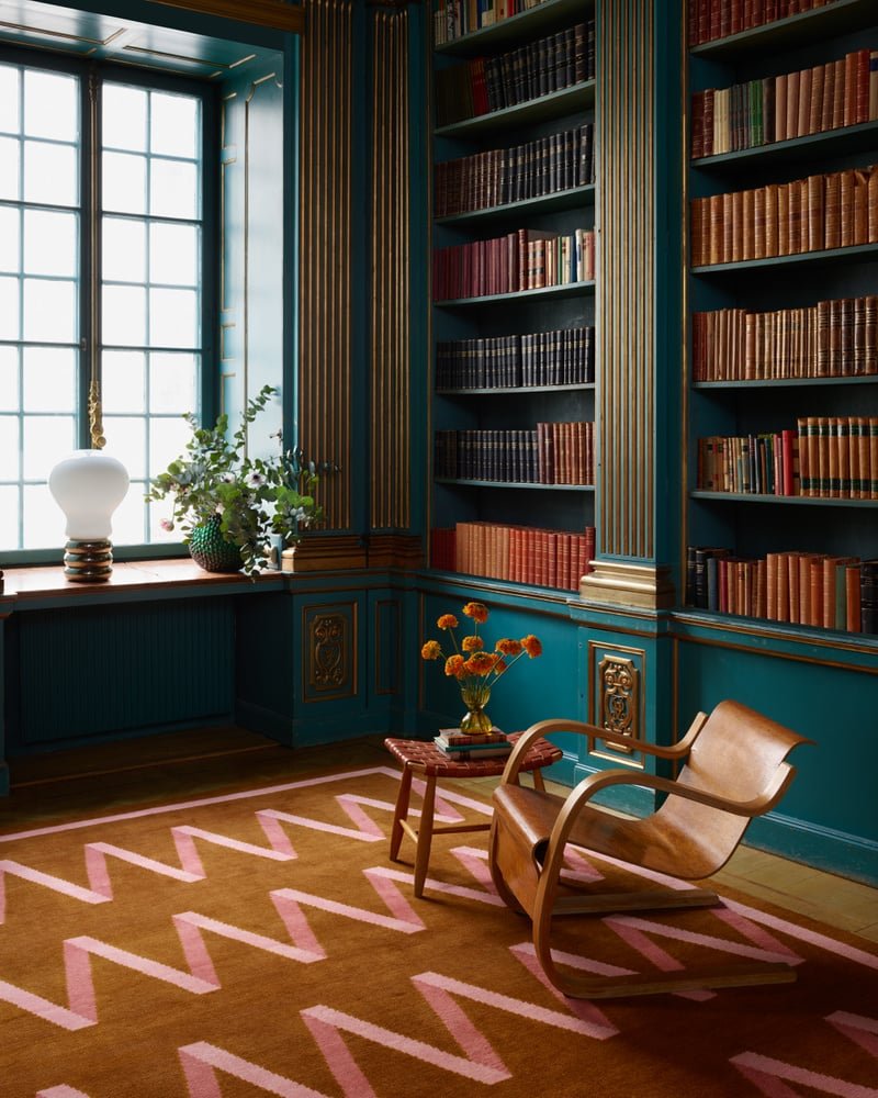 library interior custom carpet design